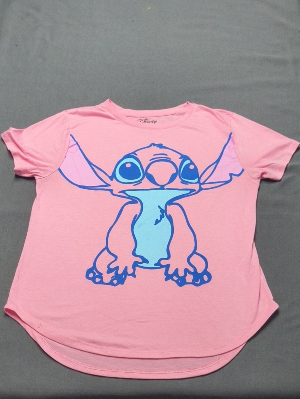 Disney Pink Tee with Blue Stitch Graphic Size XL